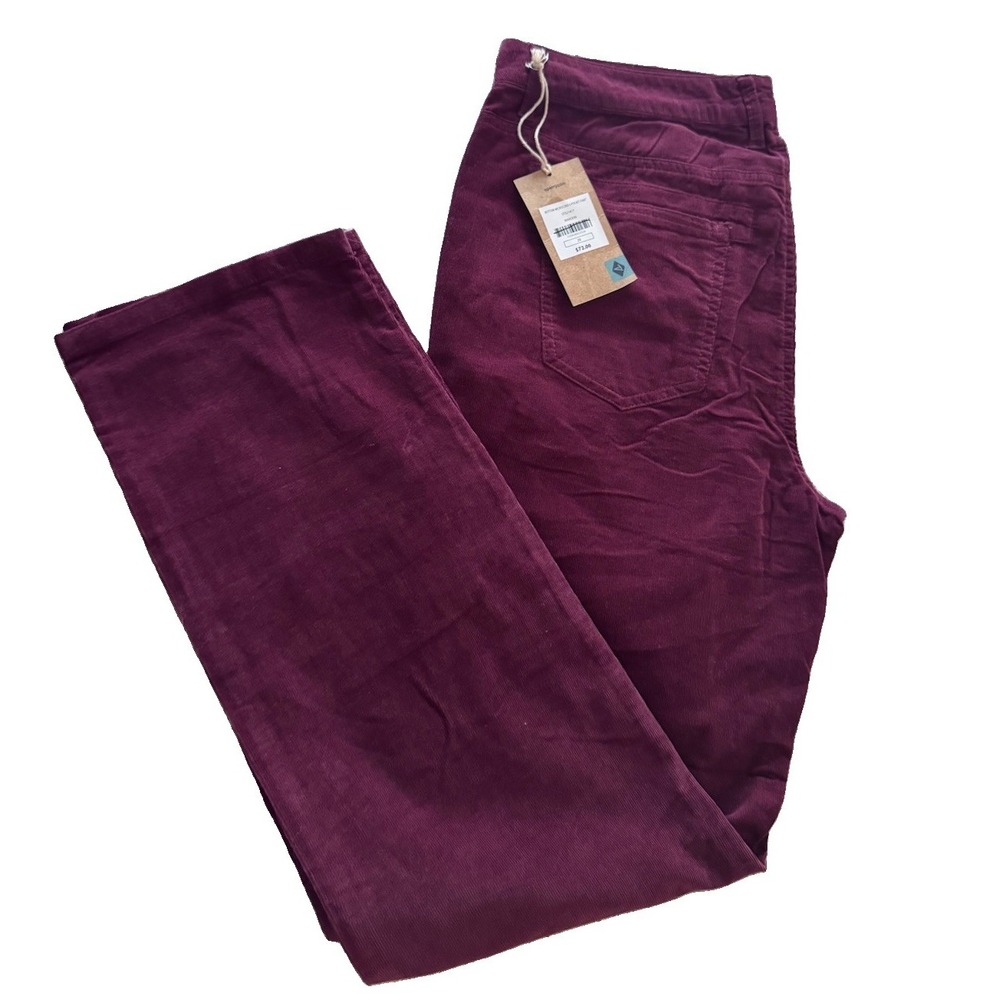 Sperry Womens Bottom Microcord 5-Pocket Corduroy Pants 29 Maroon 35x29